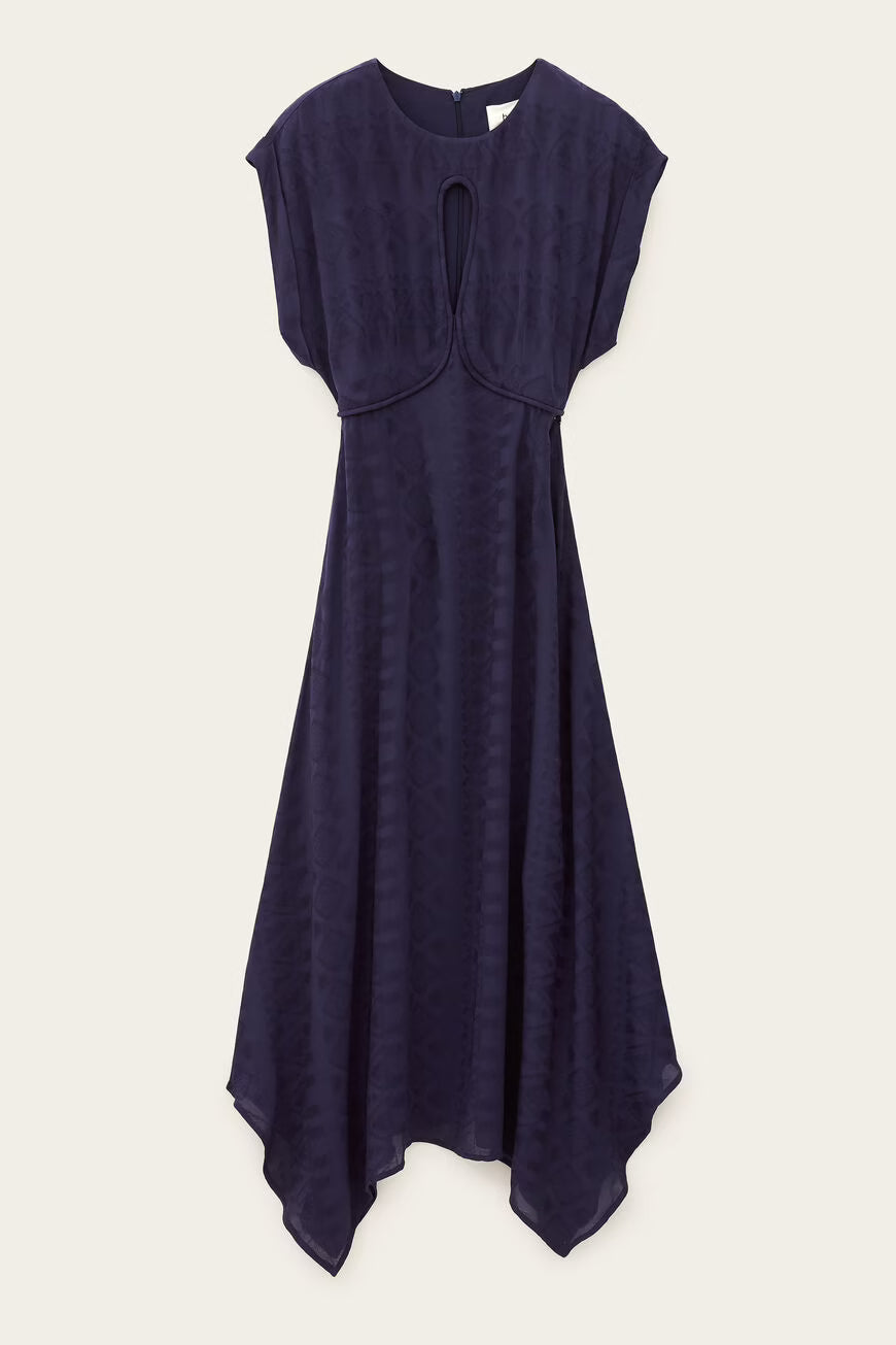 INAIA asimetriška vidutinio ilgio suknelė