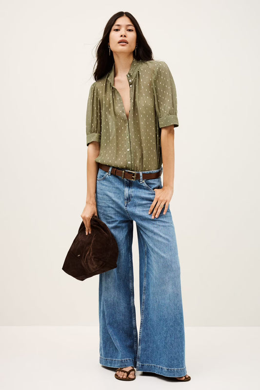 MUSC platėjančio silueto džinsai