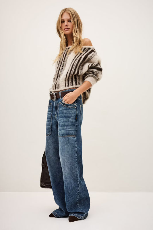 ZOEL tiesaus kirpimo džinsai